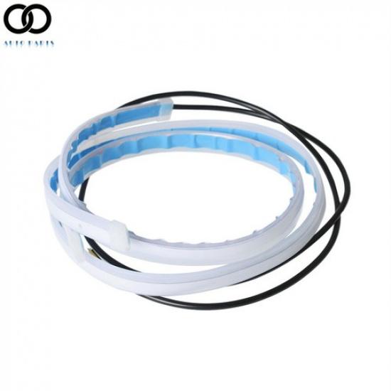2Pcs Flexible Sequential Turn Signal white+yellow 60cm LED Daytime Running Light