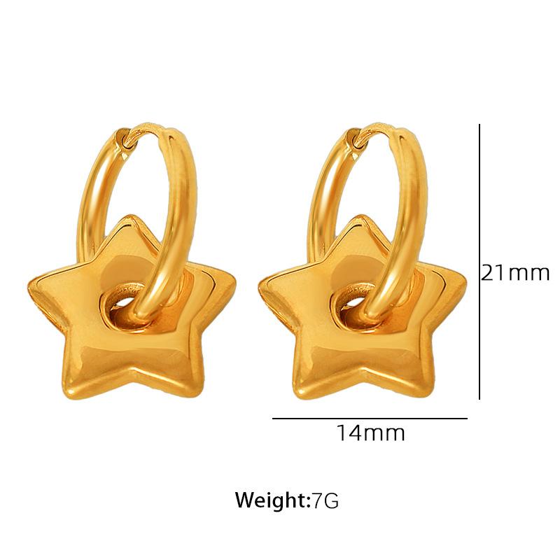 Korean simple lucky little star love necklace sweet versatile small fresh earrings age-reducing women's jewelry set