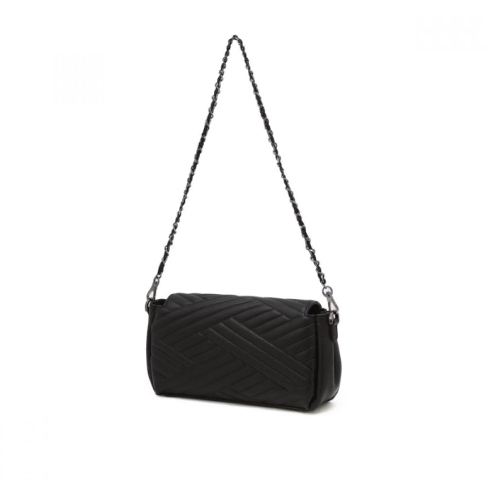 Daks Schwarze Dd Logo Leder Kette Schulter   Crossbody Tasche Dcwa6e761bk