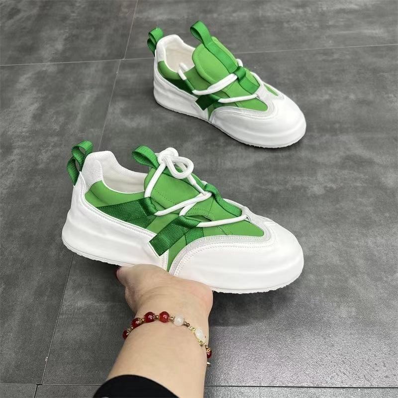 

Модная обувь для ходьбы для мужчин Модные цветные лоферы Кроссовки Повседневные туфли на плоской подошве Кроссовки Женские повседневные туфли с логотипами Роскошные дизайнерские массивные кроссовки 43 зелёный