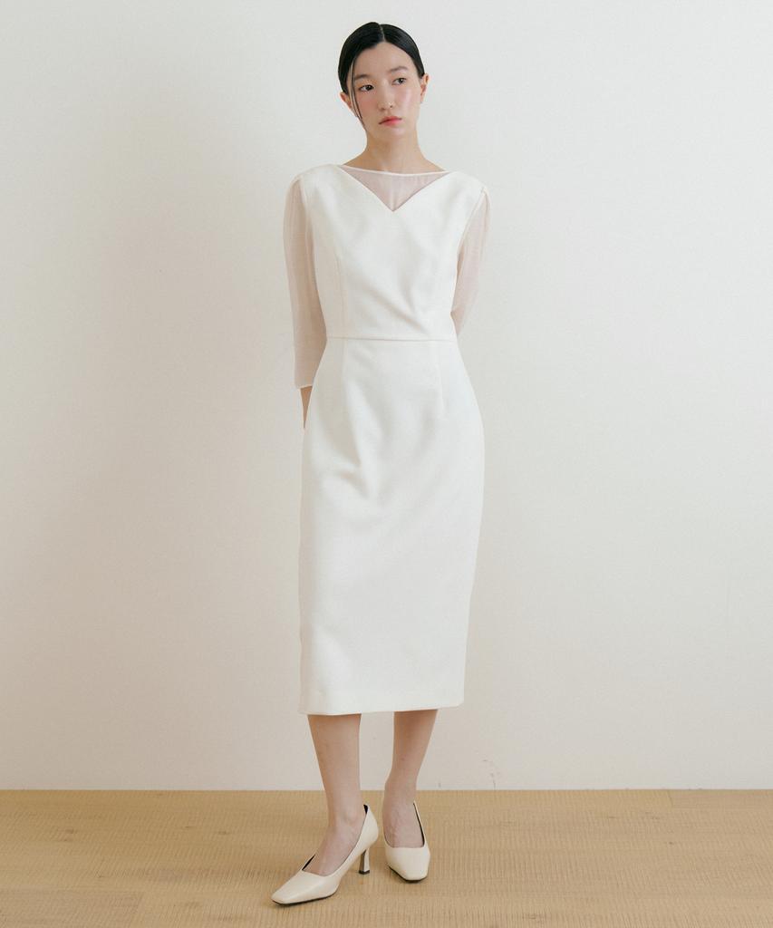 Lucirju See-Through Wrap One-Piece (Ivory)