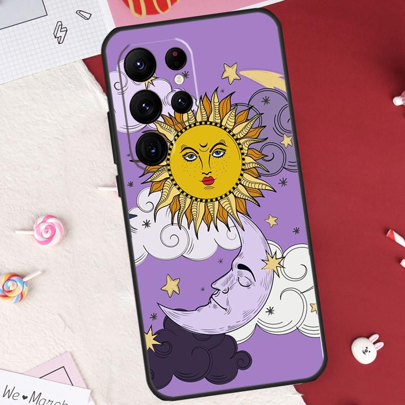 SUN AND MOON Mystic Zodiac Case For Samsung Galaxy S21 S22 S23 S24 S25 S26 Ultra S10 S25 Plus S25 FE S20 FE Cover Shell