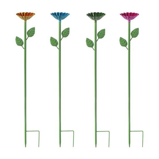 Metal Blomsterhavepæl Dekorativ Bi Vandingsstation Kolibri Fodder Mini Fuglebad Udendørs Bestøver Drikkeskål til Bier i Haven