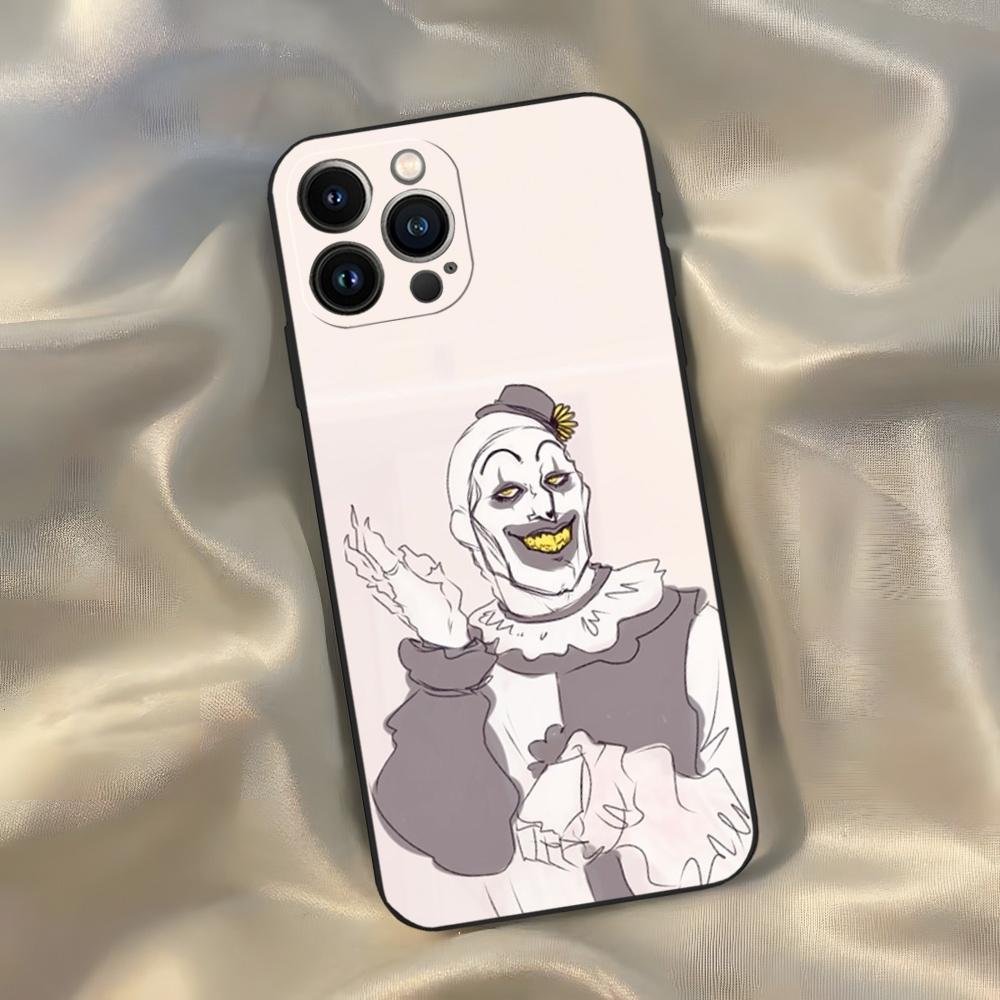 Horror Movie Terrifier Phone Case for Iphone 16 15 14 13 12 11 Pro Max Xr X Xs Mini 8 Plus SE 2022 Black Soft Silicone Cover