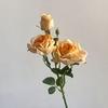 Artificial Flowers 3-Headed French Rose Realistic False Flowers Indoor Outdoor Decoration Wedding Garden Event Photography Props