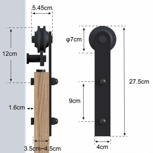 ZEKOO Hanging Sliding Door Rail, Barn Door Hardware, Carbon Steel, 6 FT (1.83 Meter) Track Rail, Sliding Door, Interior Door, Renovation Door, DIY Doo