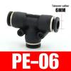 PU Pneumatic Quick Connect Air Hose Fittings, Straight & Three-Way, Sizes: 4/6/8/10/12/16mm