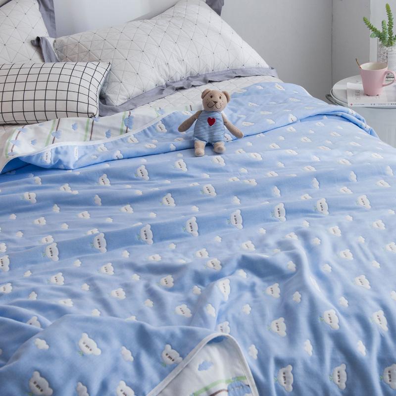 The New Cotton Six-layer Gauze Towel Quilt Is A Single Double Air Conditioning Blanket, A Cotton Sofa Towel, A Four-season Lunch Break Blanket