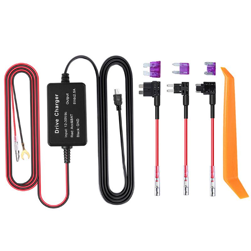 

Автомобильный ACC Power Take-off Voltage Drop Line Adapter 12V24V To 5V Recorder Voltage Drop Line Защита от низкого напряжения Power Line чёрный