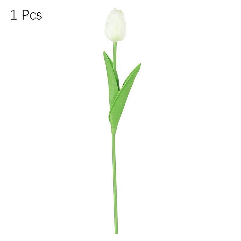 

Ложный Искусственный 10шт Цветок Тюльпана Поддельный Пу Реалистичный На Ощупь Букет Домашний Свадебный Декор White-1Pcs
