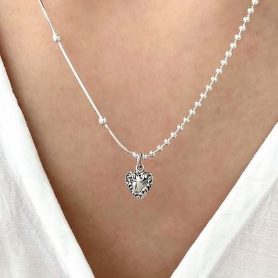[Silver925] Antique Heart Necklace (6905018)