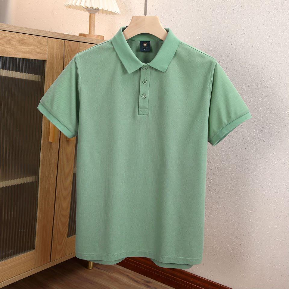 Oddychające Wygodne Bluzki Styl Casual Koszule Jednokolorowe Męskie i Damskie Koszule z Krótkim Rękawem z Klapami Letnia Odzież Robocza T-shirt YG-920J