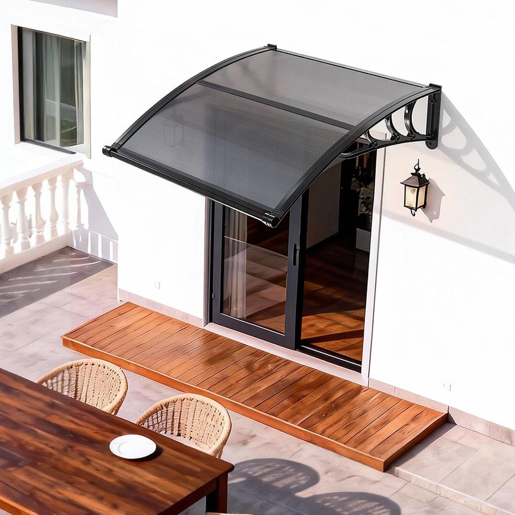 Awnings for Door Entrance, 38 X 40 In, Exterior Front Door Window Awnings with Drainage & ABS Bracket, Rain Snow Sun Protection, Overhang