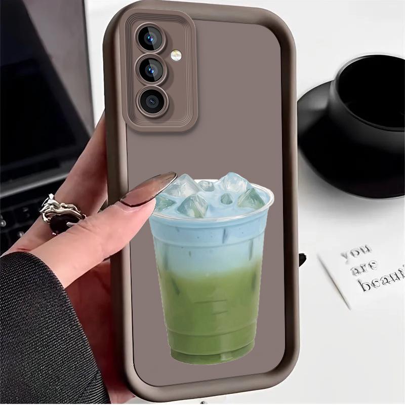 

Macaron Matcha Latte Case for Samsung Galaxy S25 Ultra Plus S24 S23 S22 S21 S20 FE A73 A72 A71 A56 A55 A54 5G A52 A51 4G Cover Galaxy A51 4G