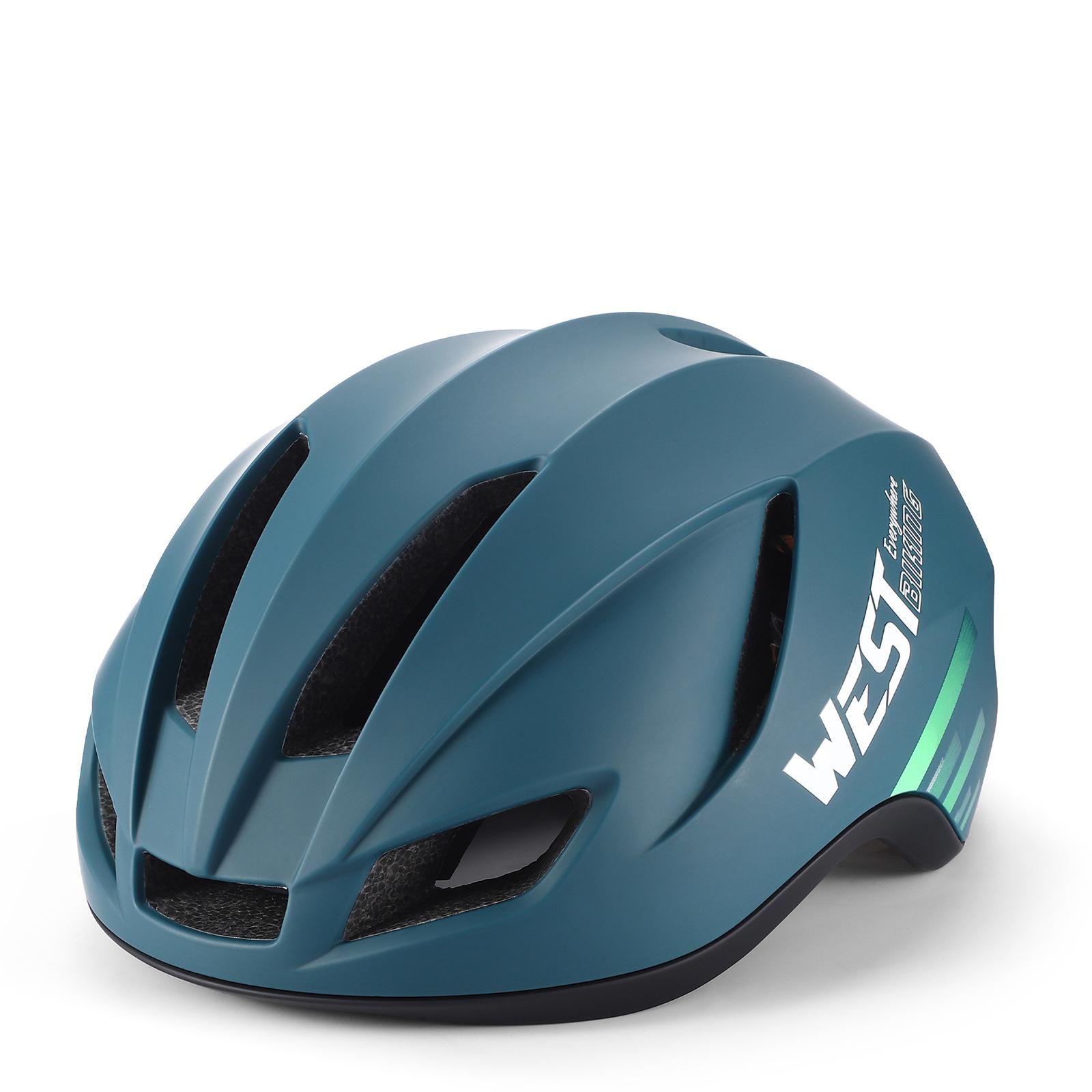 Дышащий велосипедный шлем с задним фонарем Велосипедный шлем Сверхлегкий интегрированный велосипедный шлем Безопасность синий