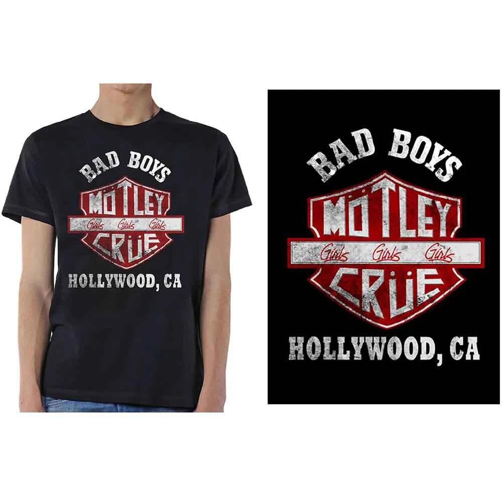 Motley Crue Men s Bad Boys Shield T-Shirt Black S
