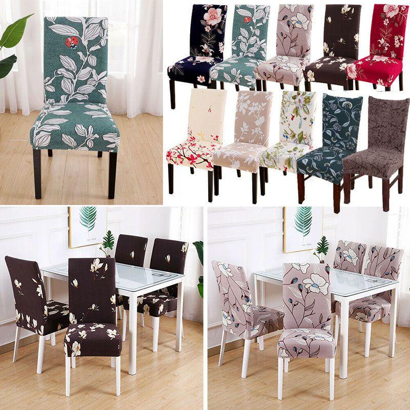 Elegant Floral Pattern Stretchable Dining Room Chair Cover With Excellent Elasticity