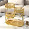 1Pc Varnished Metal Cosmetic Organizer Lightweight No-Installation Makeup Storage Rack Modern Vanity Countertop Shelf
