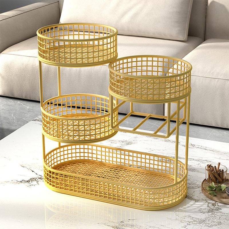 1Pc Varnished Metal Cosmetic Organizer Lightweight No-Installation Makeup Storage Rack Modern Vanity Countertop Shelf
