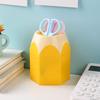 Cute Contrast Color Pen Holder Large Capacity Desktop Storage Box Plastic Organizer For Office Study Stationery