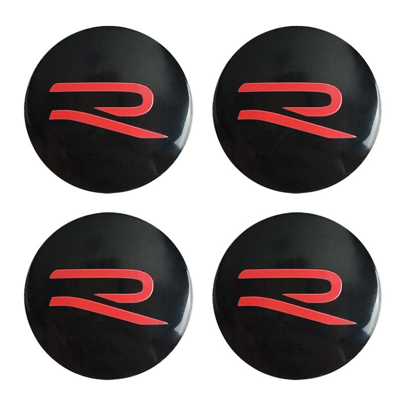 Pro VW VOLKSWAGEN 2026 Nové 4ks 60mm Hliníkový odznak s logem R Krytky středů kol auta Samolepky Pro VW Volkswagen Styling auta Whe