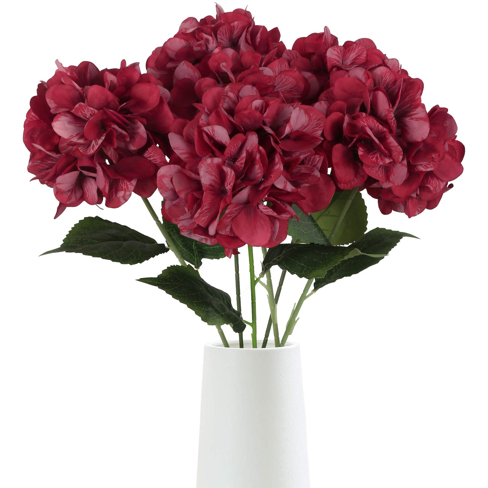 

4 шт. 72 см искусственные шелковые цветы гортензии на длинном стебле большие искусственные цветы гортензии для высокой вазы свадьба детский душ вечеринка домашний стол центральные украшения декор красный