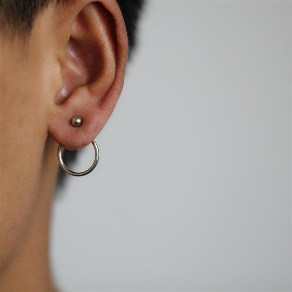 

1Pair Party Tiny Minimalist Punk Circle Earrings Ear Stud Round Hoop
