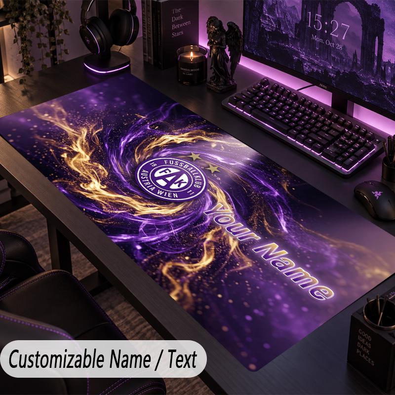 Custom Text Big Mousepad, Extended Desk Pad For Laptop Work GameAustria Wien FC