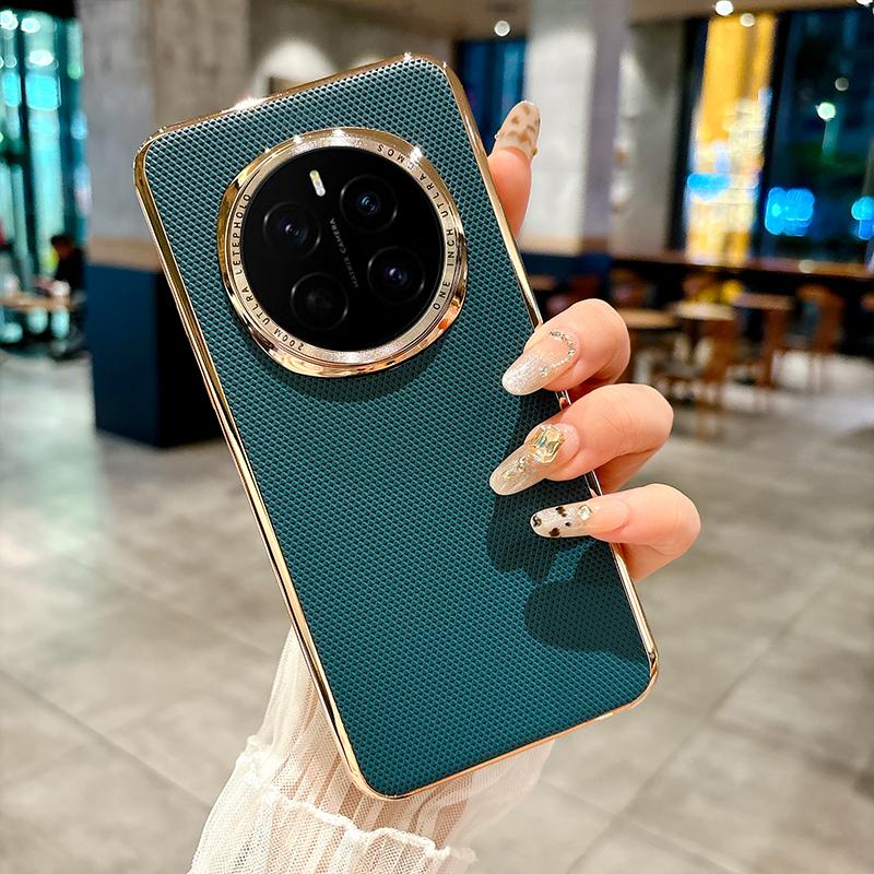 

For Honor Magic 7 7 Pro Large Hole Plating Textured Lens Ring Drop & Fingerprint Resistant Phone Case For Magic 7