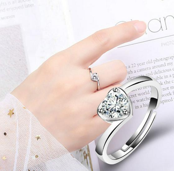 

Кольцо любви в форме сердца: Элегантный дизайн с шестью крапанами для женщин - Ювелирные изделия для предложения в японском и корейском стиле