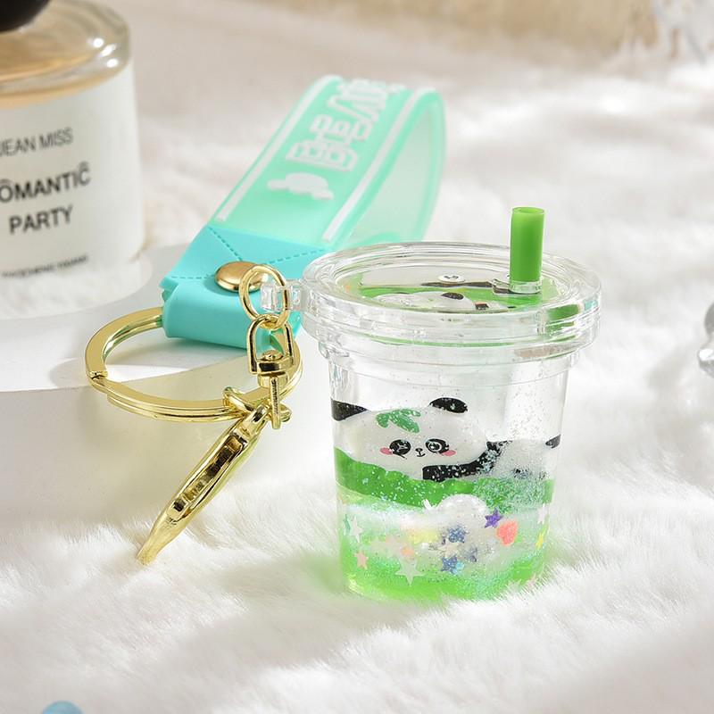 Creative Cartoon Panda Floating Bottle Keychain – Cute Bag Pendant Toy