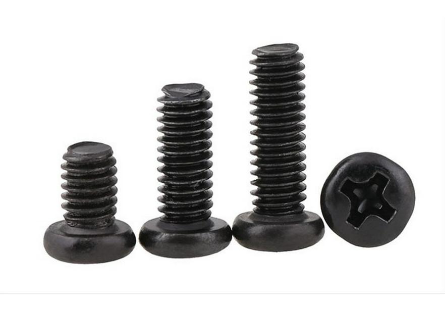 Black Zinc Plated 304 Stainless Steel Phillips Pan Head Machine Screw M2 M2.5 M3
