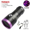 60W/80W/120W High Power UV Flashlight 3/4/6-CORE 365nm Type-C Rechargeable Black Mirror Purple Light Wood's UV Detection Lantern
