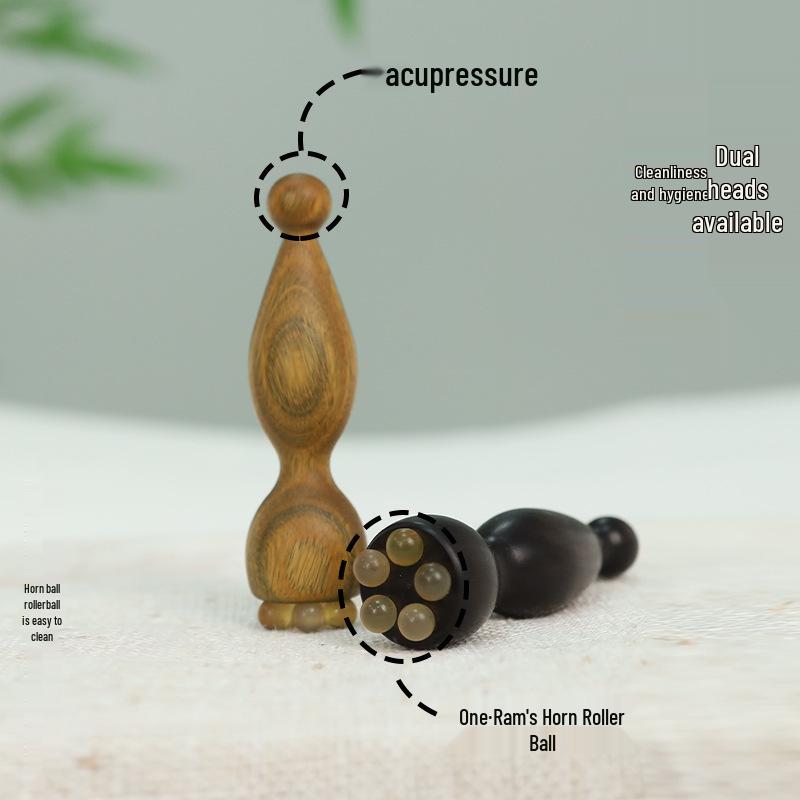 Purple Sandalwood Lotus Eye Massager & Sheep Horn Facial Acupressure Stick for Women's Skincare