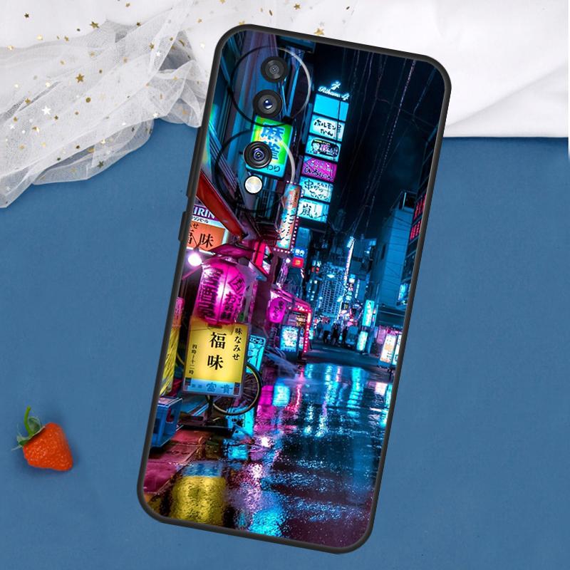 Neon Tokio Gassen Bei Nacht Hülle Für Honor Magic 8 7 5 6 Pro 200 400 50 70 90 Lite Win RT X8c X8b X9a X9b X9c X9d Abdeckung