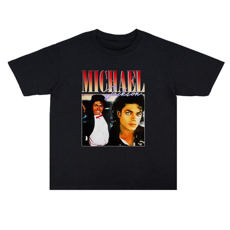 2026 Summer Michael Jackson Portrait Print Short-Sleeved Retro T-Shirt High-end Luxury Unisex Style Both of Men and Women