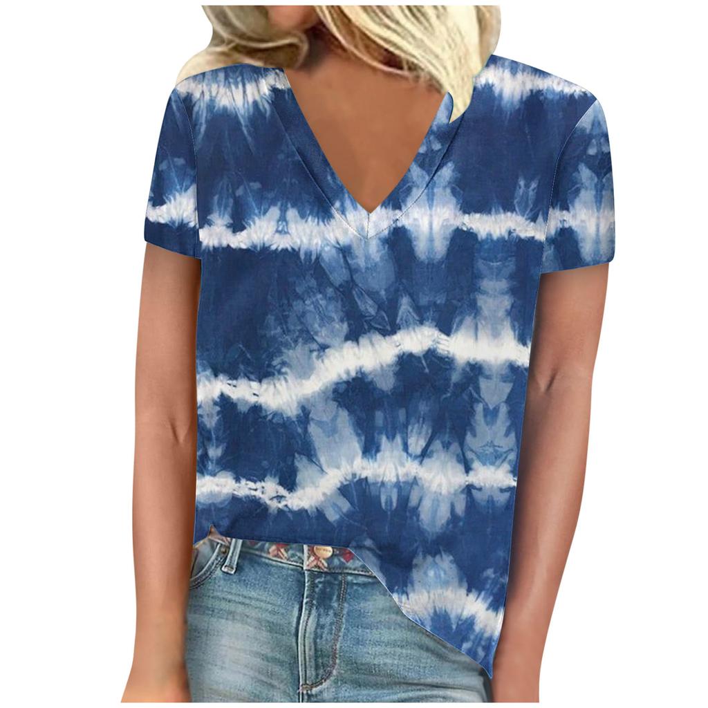 vintage women bee print t shirt short sleeve v neck tops comfortable t-shirts
