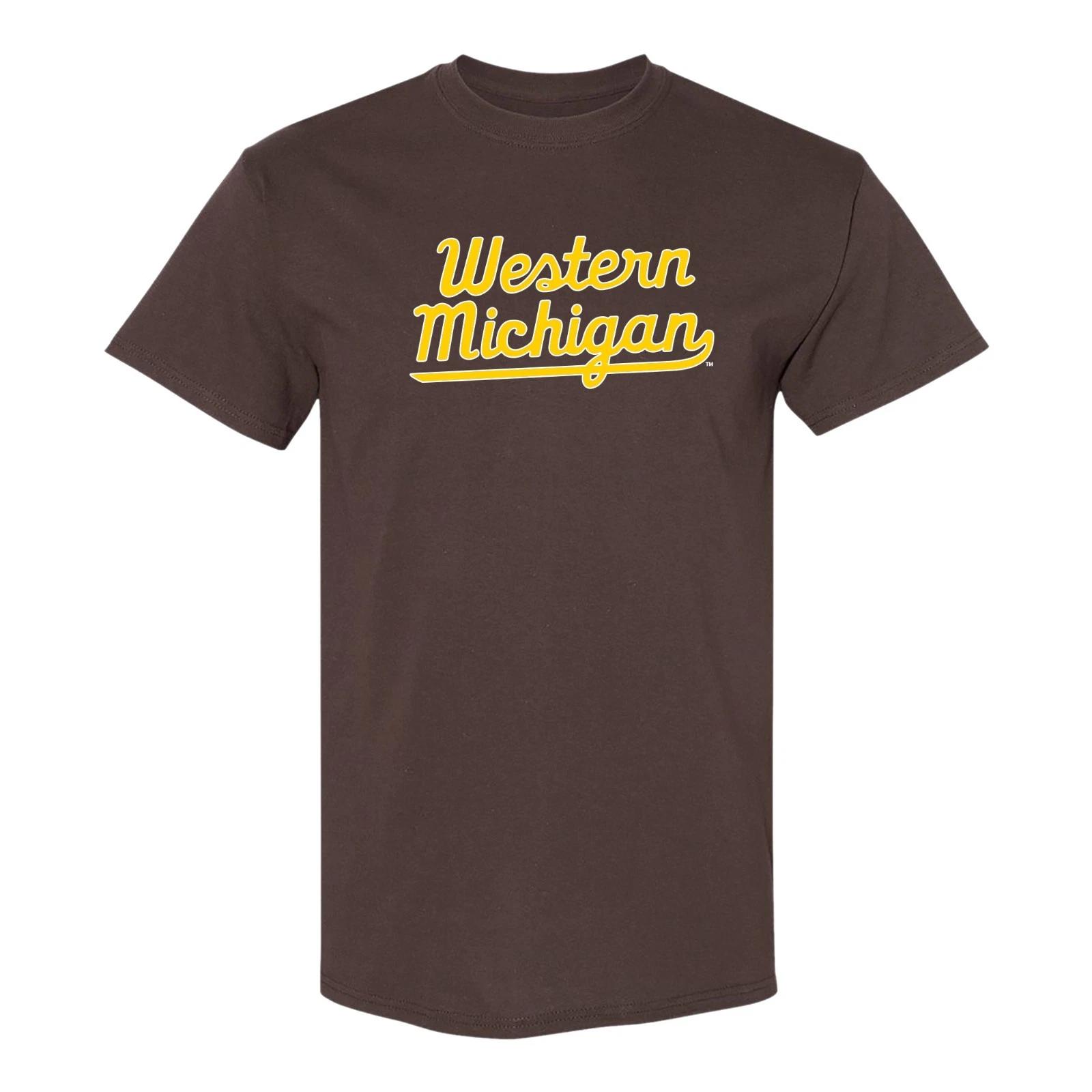 Western Michigan Broncos Script Wordmark T-Shirt - Dark Chocolate L