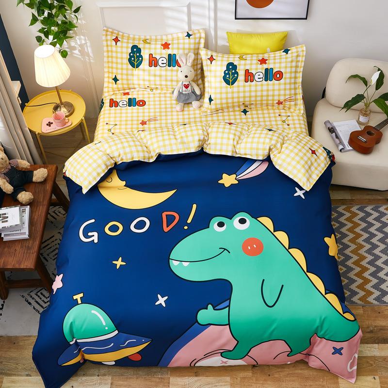Dinosaur Kids Bedding Set for Boys, 3D Dinosaur Microfibre Single Duvet Cover Set Comes With Zip and 1/2 Pillowcases 50×75cm