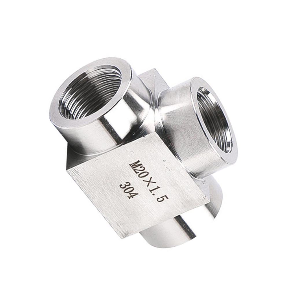 Stainless Steel High Pressures T Shaped Tees Fitting Thickened Wall Double Threaded Ports for Industrial Pipe Connection