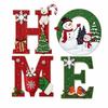 4 Pcs Self Adhesive Home Letter Decor Wooden Wall Decor Cartoon Christmas Wall Decoration  Porch