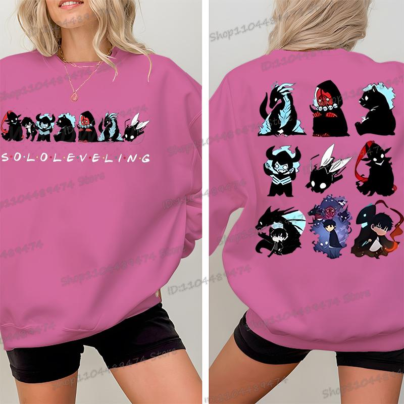 Solo Leveling Crewneck Sweatshirt Unisex Anime Fan Gift Fashion Casual Hoodies Sung Jin Woo Cartoon Classic Street Style Hoodies