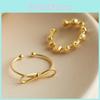 Elegant Gold Butterfly Knot Open Adjustable Ring Crafted From 925 Sterling Silver For Women