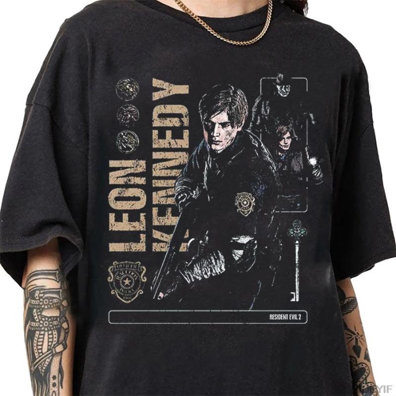 Retro Resident Evil Requiem T-shirt, Resident Evil Game T-shirt, Summer New Cotton Retro Unisex Casual Fashion T-shirt
