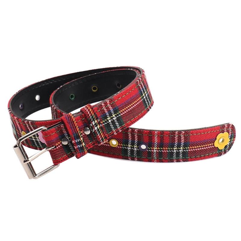 Trendy Flower Rivets Waist Belt with Candy Color Eyelet Adjustable Waist Band For Casual Outfit Party Waist Decoration