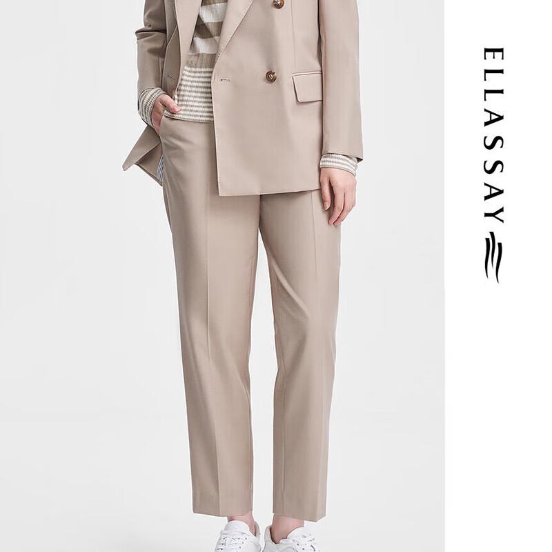 ELLASSAY Women s High-Waist Triacetate Wool Straight-Leg Cropped Trousers S