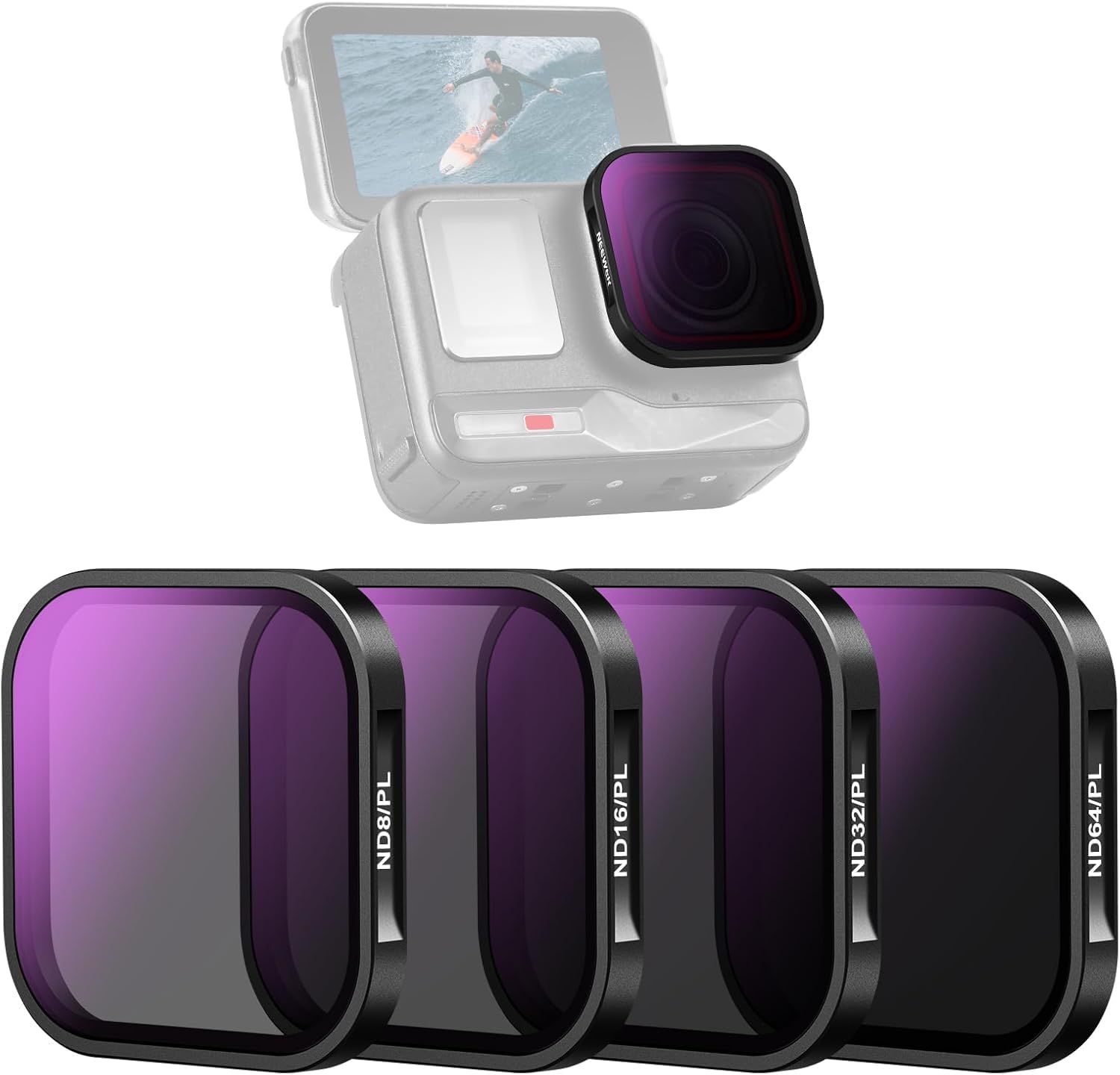 

Neewer Filter Set Compatible with Insta360 ACE 4 Polarizing Neutral Density Action Camera Lens Filter ND/PL PRO, Filters ND8/PL, ND16/PL, ND32/PL,