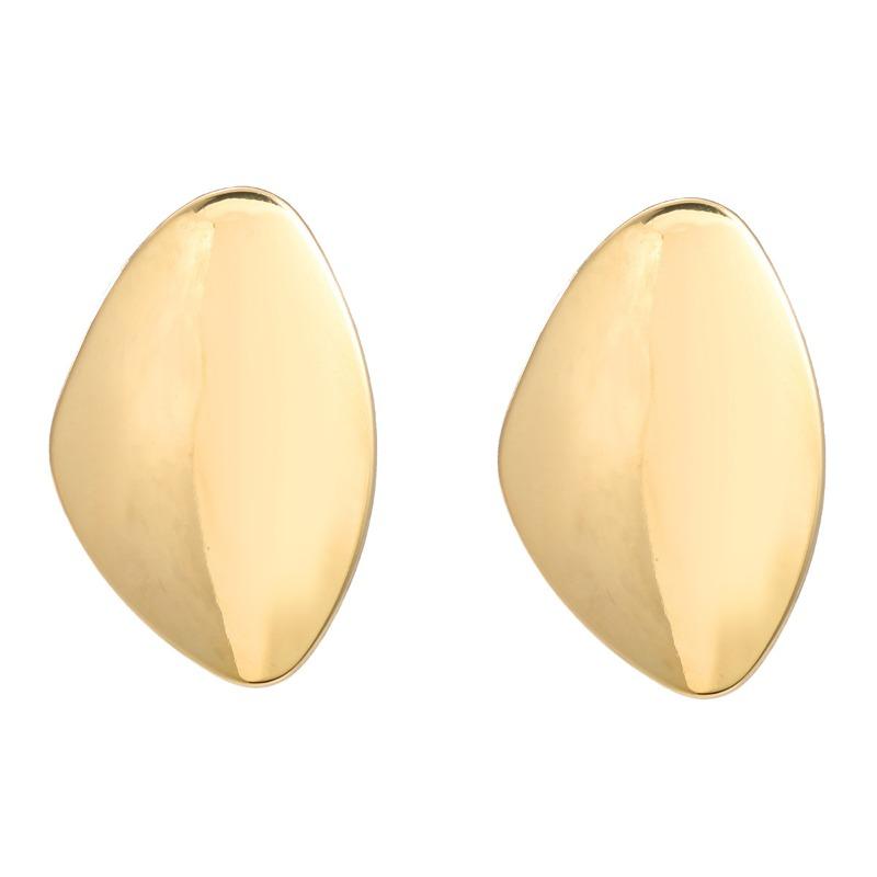 Autumn and Winter Alloy Earrings Exaggerated Earrings Women's Trend Pebble Shape Metal Stud Earrings