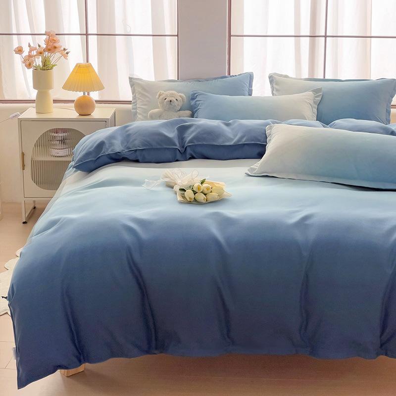 Klasse A Säuglings- und Kleinkindqualität Ins Kleiner Frischer Verdickter Abgeriebener Vier-Teile-Satz Hautfreundliche Laken Gewaschene Baumwolle Bettbezug Schlafsaal 3-teiliges Set