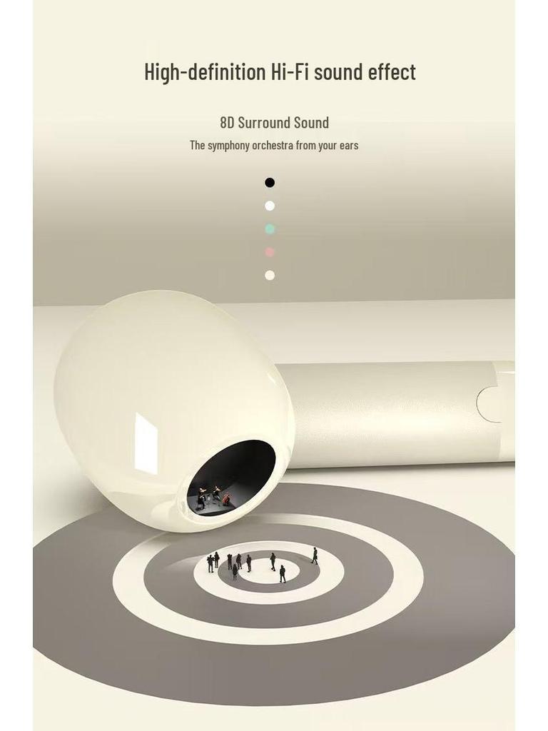 High-Quality Transparent Bluetooth 5.3 Aviation Earbuds with 8-Hour Battery for Sports & Gaming, New White.